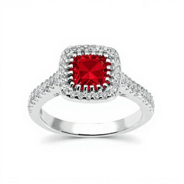 "Comforting Light" Cushion Cut w/ Cubic Zirconia Halo 6.4x6.4mm