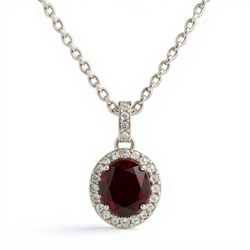 "Eternity" Oval Pendant with Halo 7x5mm