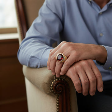 Never Forgotten Ring (For Men)<br>Cushion Cut • 12x10mm