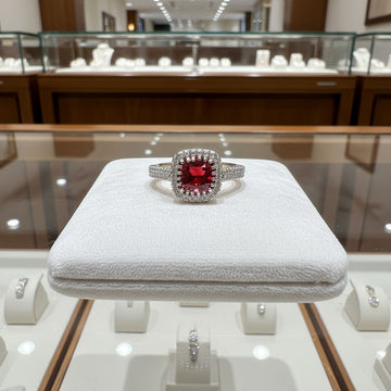 "Comforting Light" Cushion Cut w/ Cubic Zirconia Halo 6.4x6.4mm