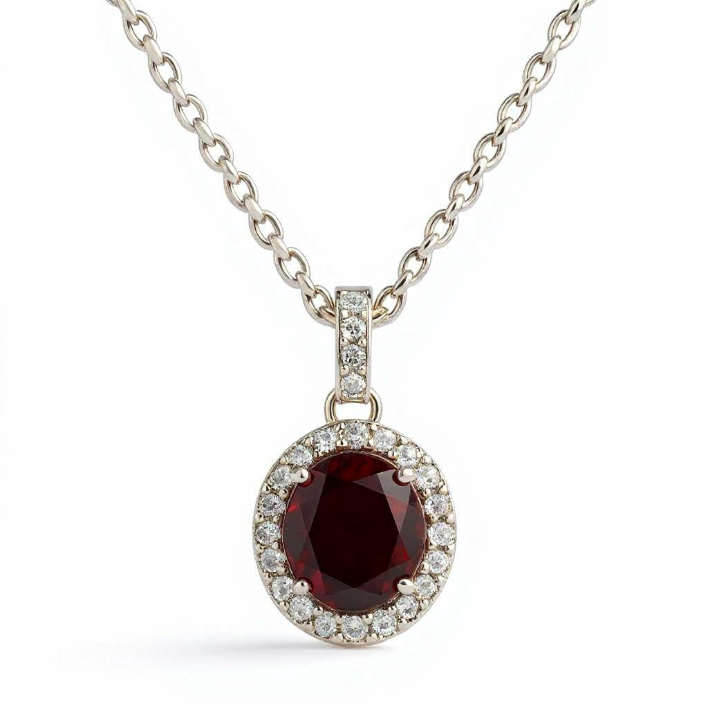 "Eternity" Oval Pendant with Halo 7x5mm