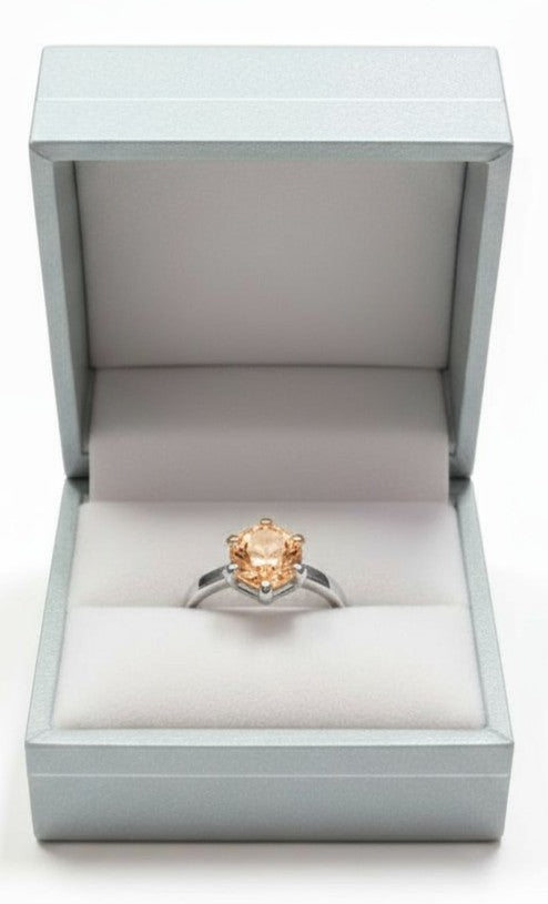 "Circle of Life" Round Portuguese Cut Ring 8MM Stone