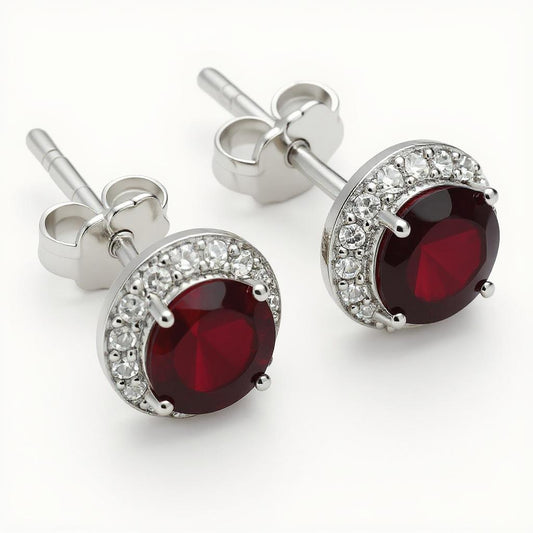 "Soothing Whispers" Portuguese Cut Pierced Earrings 5mm Sterling silver w/ CZ Halo