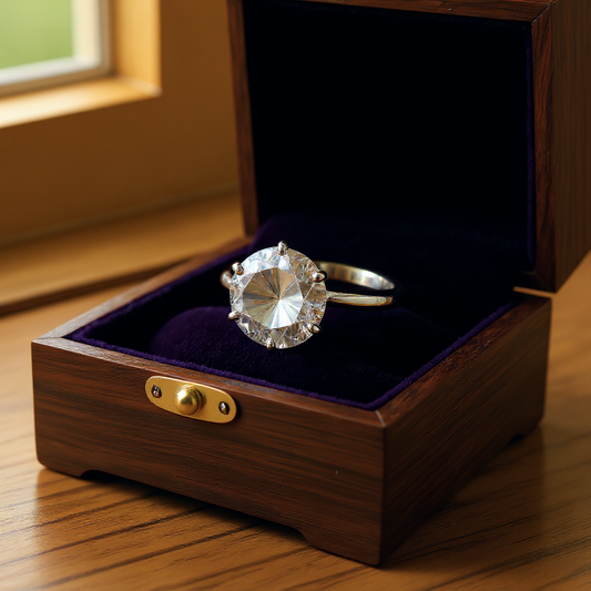 "Circle of Life" Round Portuguese Cut Ring 8MM Stone