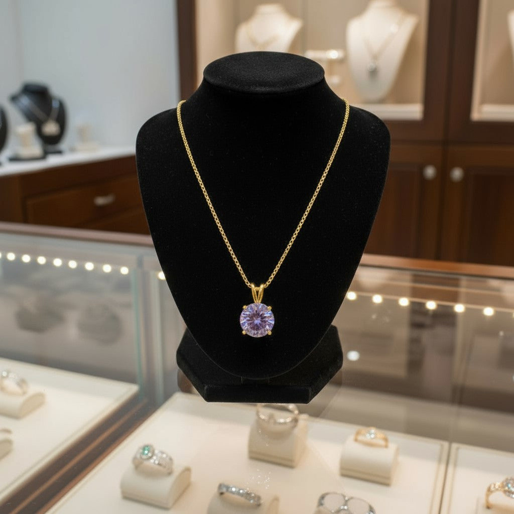 "Circle of Life" Round Portuguese Cut Pendant 8MM