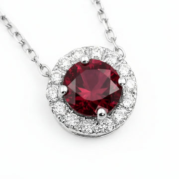 "Endless Love Collection" 14k Gold w/ Diamond Halo Portuguese Cut Pendant 5.5mm w/chain