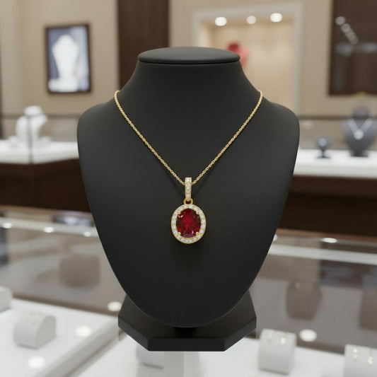 "Eternity" Oval Pendant with Halo 7x5mm