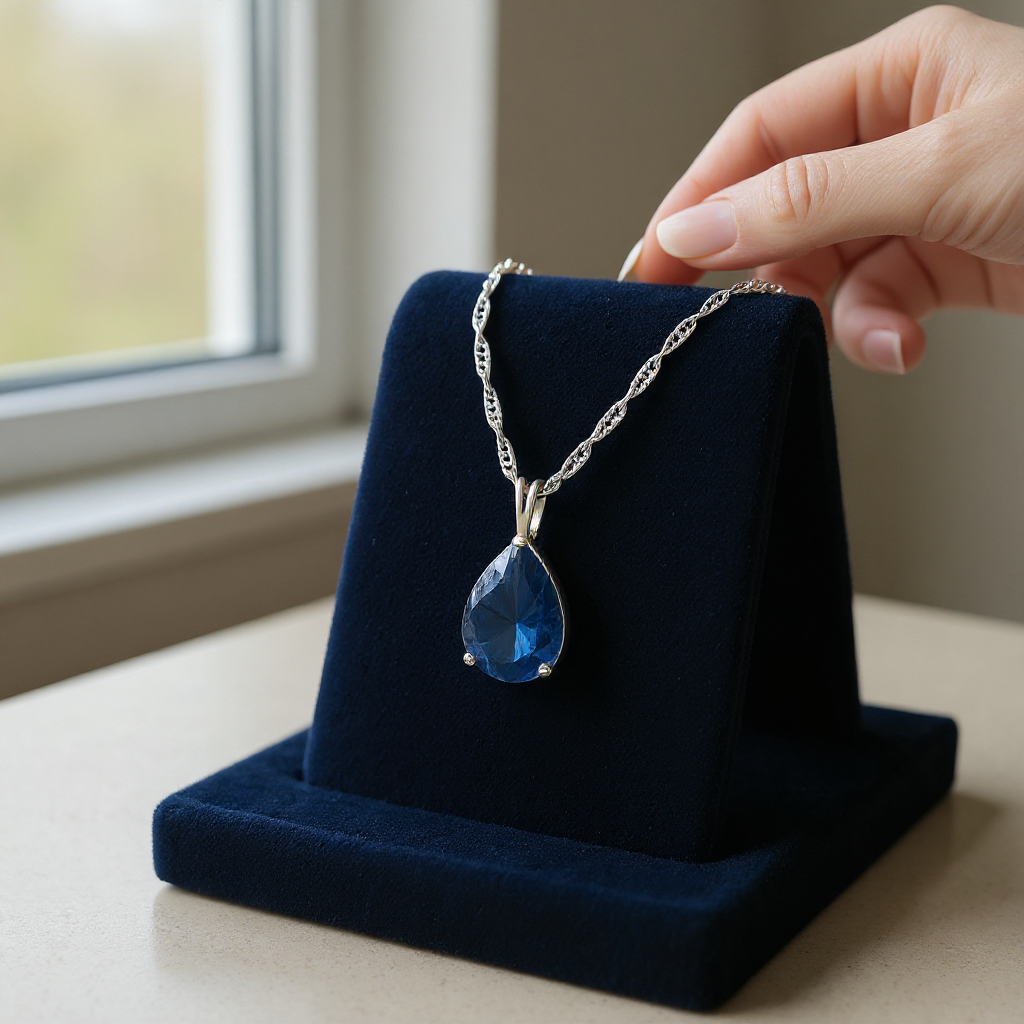 "Peaceful Memories" Pear Cut Pendant 16x12mm